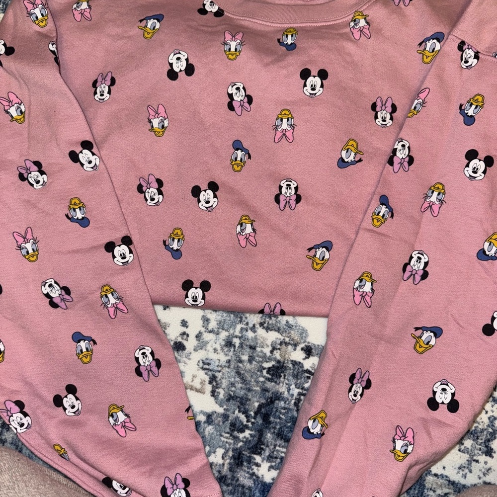 Disney Pink Crew Neck Sweater with Character Print